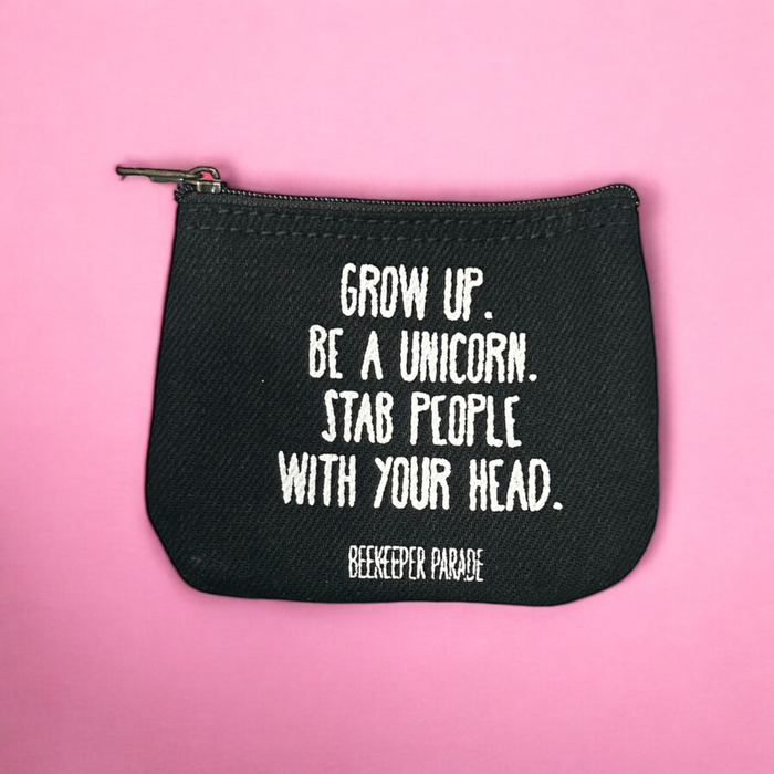 The Grow Up, Be a Unicorn 🦄 BeeKeeper Black BeeKeeper Coin Purse