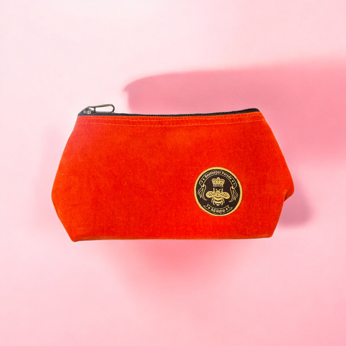 The Roaring Red Velvet Small Toiletry + Makeup Bag