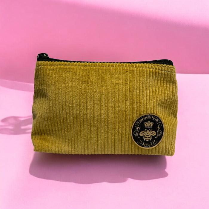 THE PANDA Mustard CORDUROY Small Toiletry + Makeup Bag