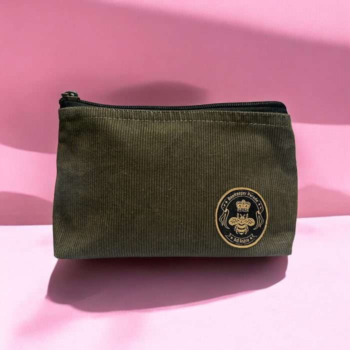 THE PANDA KHAKI CORDUROY Small Toiletry + Makeup Bag