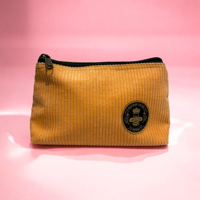 THE PANDA Fluoro Orange 🍊 CORDUROY Small Toiletry + Makeup Bag