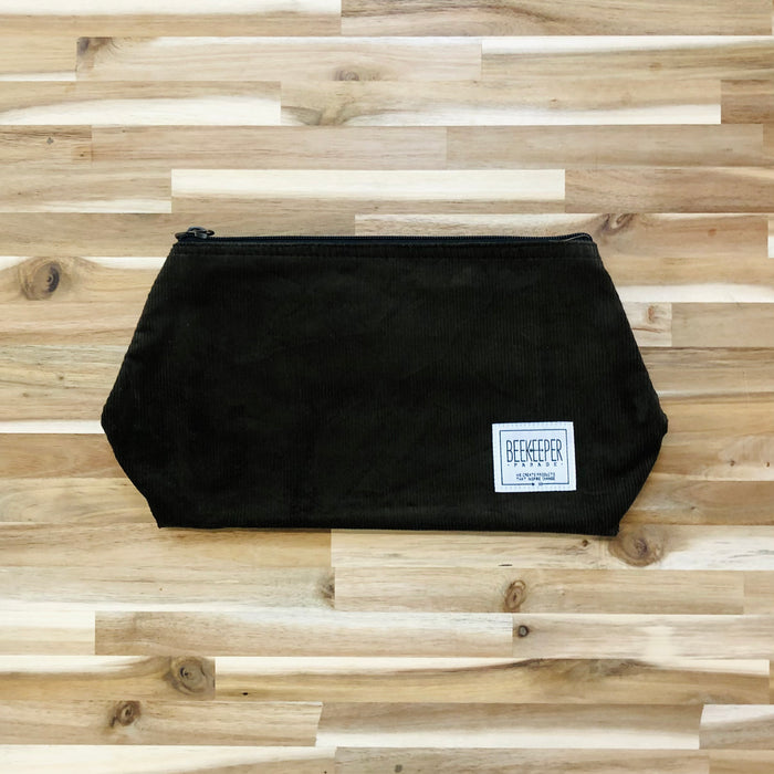 The Panda Chocolate 🍫 Corduroy Large Toiletry + Makeup Bag
