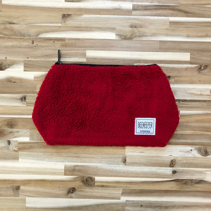 The Fluffy Red ❤️ Large Toiletry + Makeup Bag