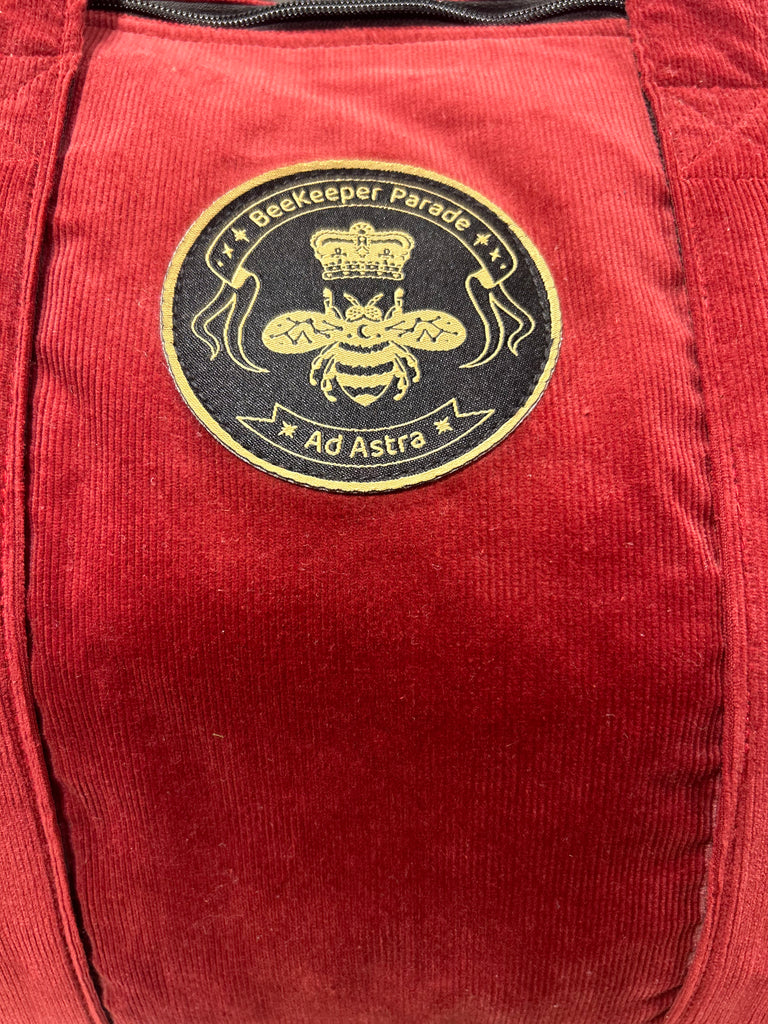 THE PANDA RED 🍒 THIN CORDUROY BeeKeeper Carry-All (Black Label)