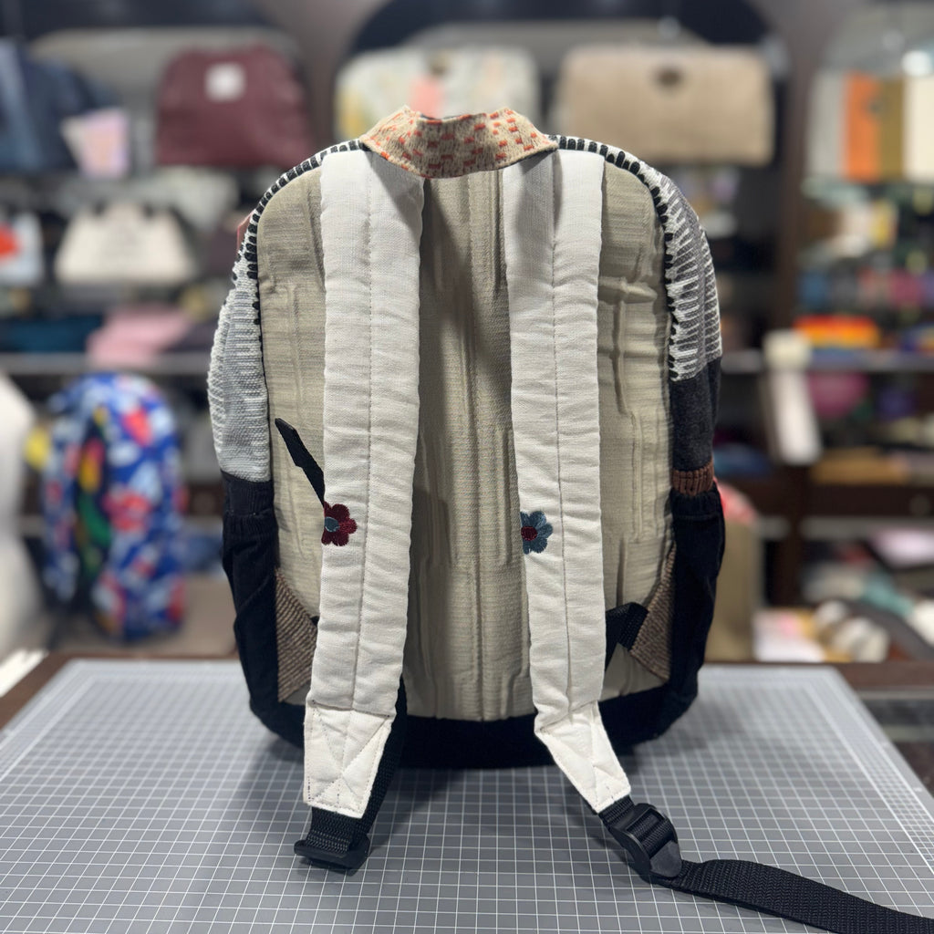 The Navy Patchwork 🪡 Mini-Royal BeeKeeper Backpack (Da Vinci Collection)