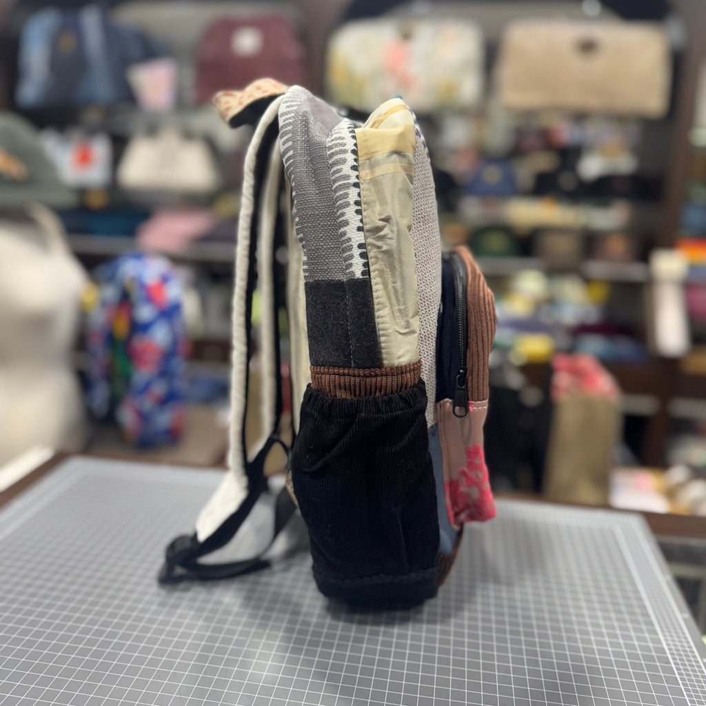 The Navy Patchwork 🪡 Mini-Royal BeeKeeper Backpack (Da Vinci Collection)