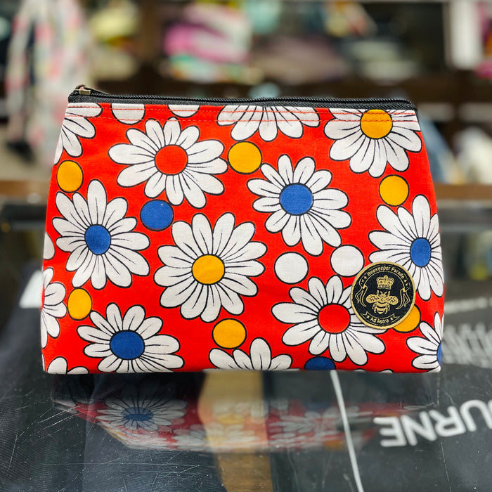 The Silly Flowers Red 🤡 Large Toiletry + Makeup Bag