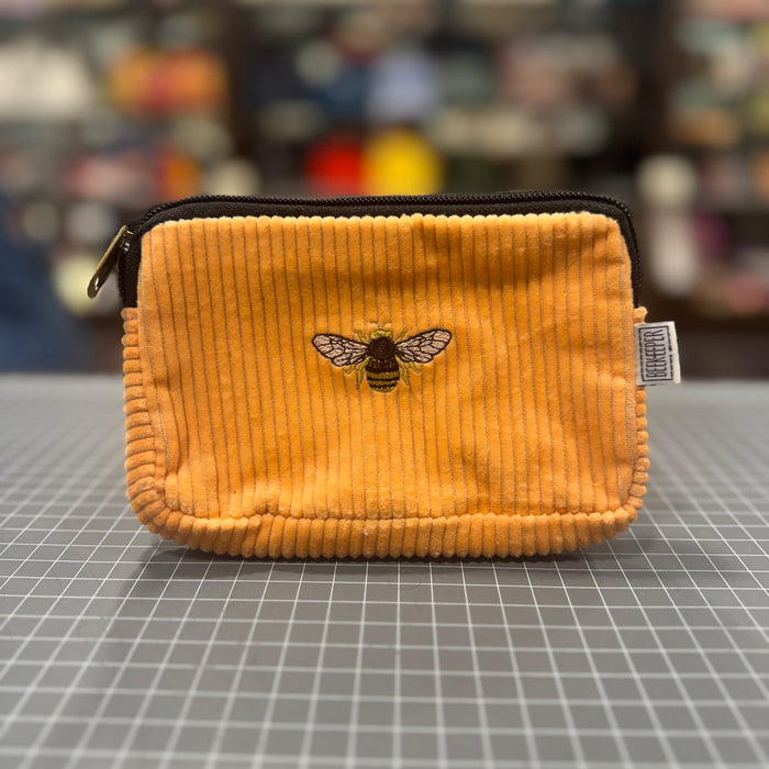 The Bee 🐝 on Neon Orange Corduroy BeeKeeper Phone + Passport Sleeve