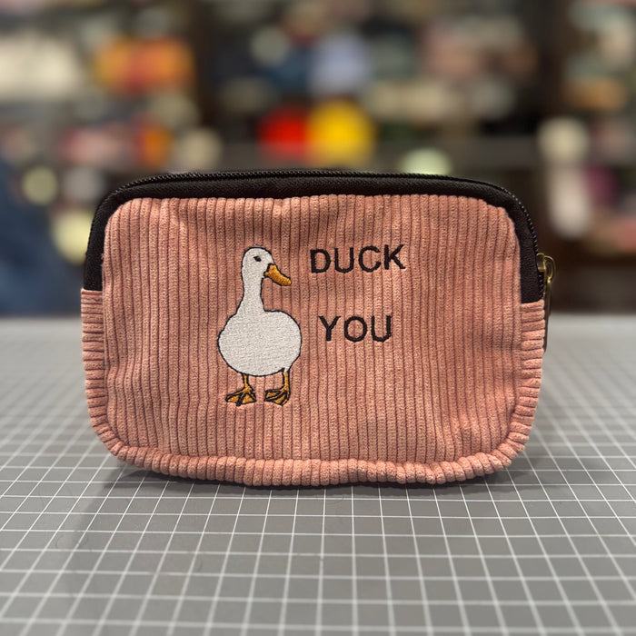 Duck You 🦆 on Pink Corduroy BeeKeeper Phone + Passport Sleeve