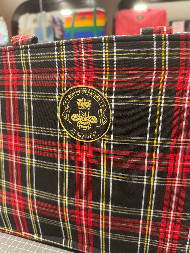 The TARTAN BLACK+RED KOKYKAI BOOK TOTE