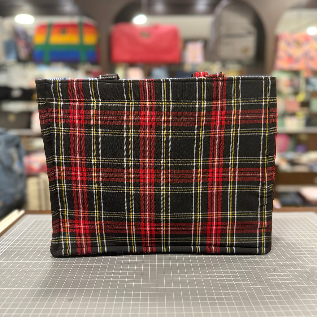 The TARTAN BLACK+RED KOKYKAI BOOK TOTE