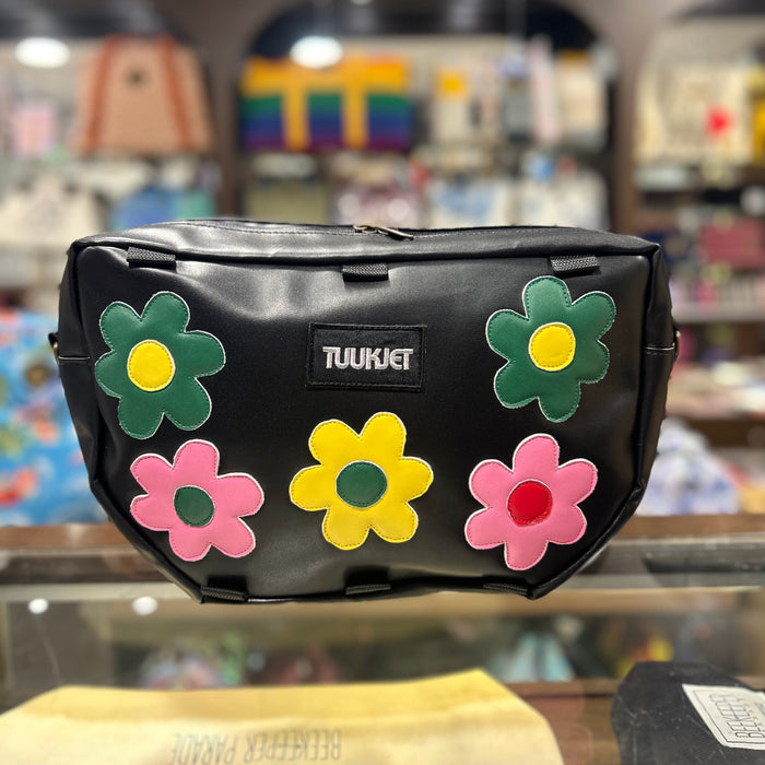 THE BLACK FLOWER POWER 🌸 🌼  TUUKJET PANNIER CLASSIC BAG