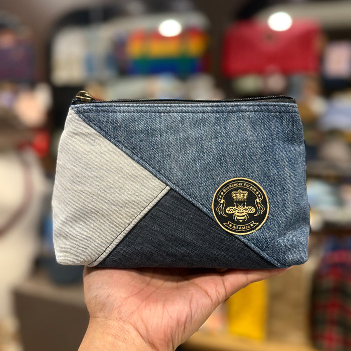 The Denim Patch 👖 Small Toiletry + Makeup Bag