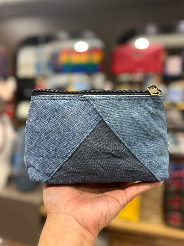 The Denim Patch 👖 Small Toiletry + Makeup Bag
