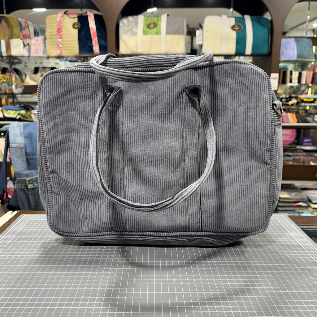 The Koala Grey 🐨 Corduroy Laptop Messenger BeeKeeper Bag