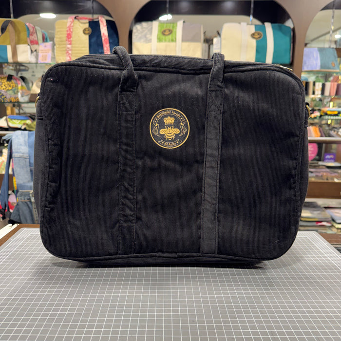 The Panda Black 🐼 Corduroy Laptop Messenger BeeKeeper Bag