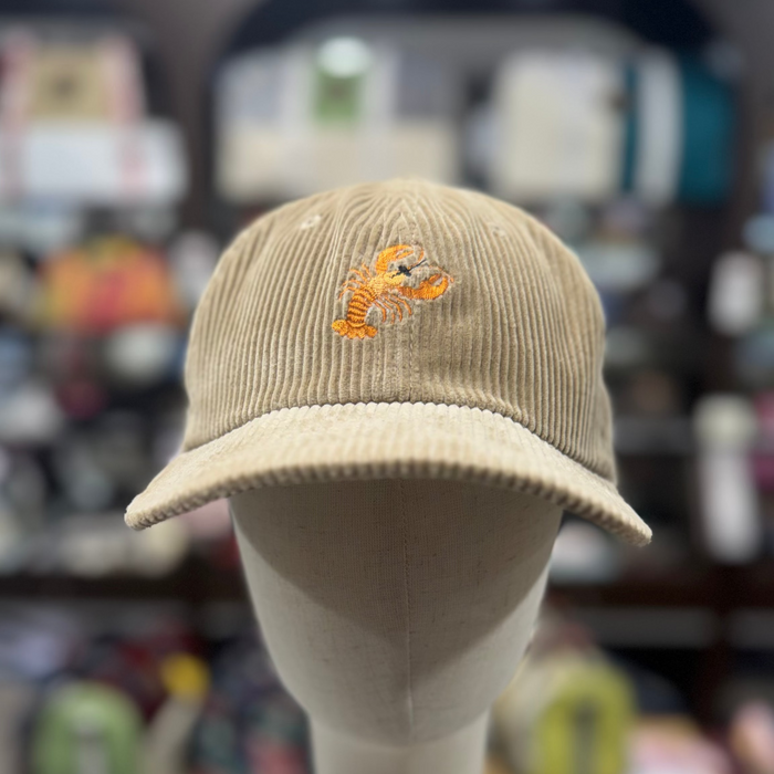 The Lobster 🦞 Embroidered Corduroy Cap 🧢 (Khaki)