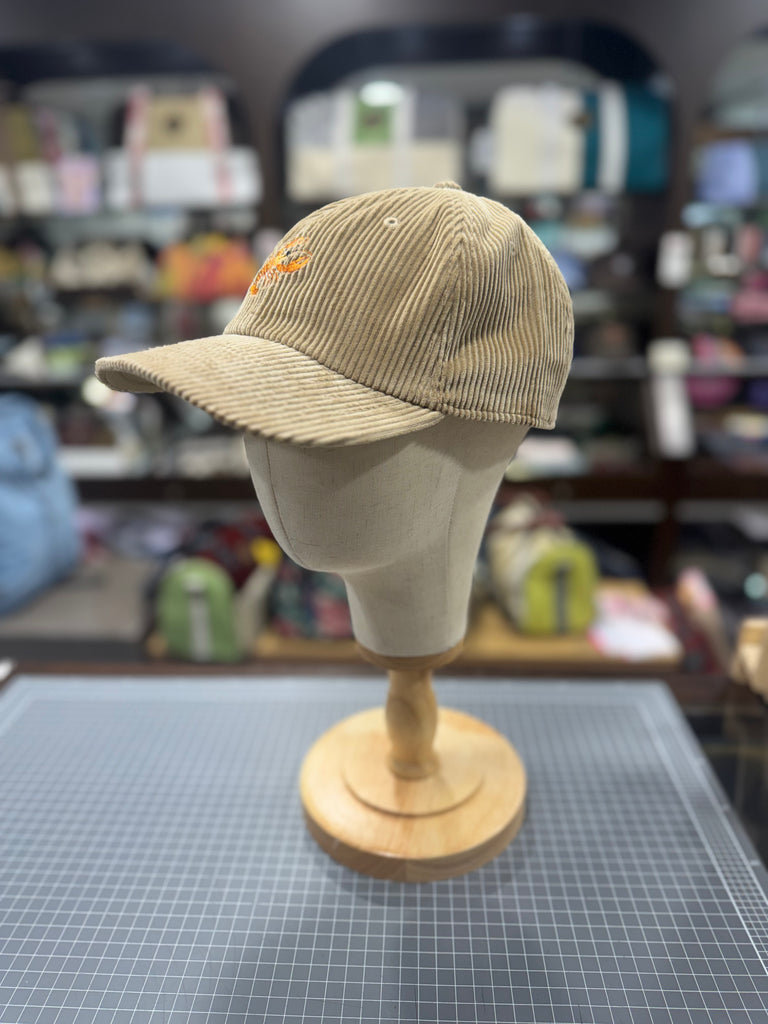 The Lobster 🦞 Embroidered Corduroy Cap 🧢 (Khaki)