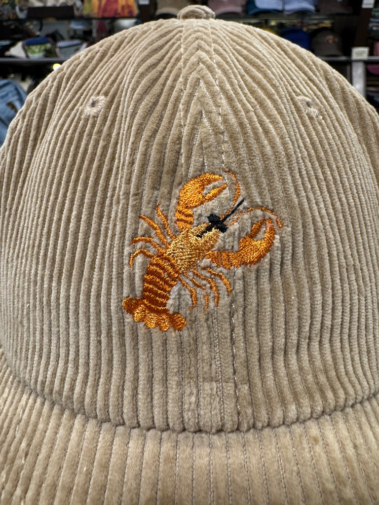 The Lobster 🦞 Embroidered Corduroy Cap 🧢 (Khaki)
