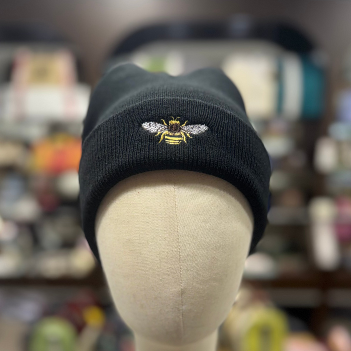 The Bee 🐝 Embroidered Beanie 🧢 (Black)