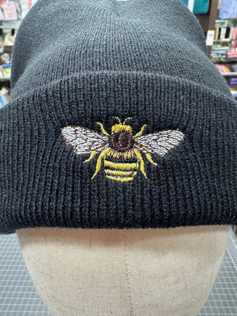 The Bee 🐝 Embroidered Beanie 🧢 (Black)