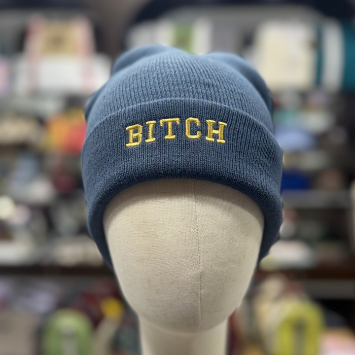 BITCH 💋 Embroidered Beanie 🧢 (Petrol Blue)