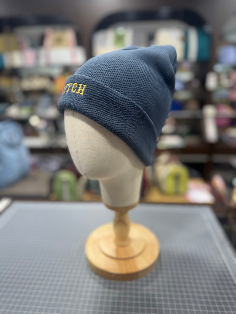 BITCH 💋 Embroidered Beanie 🧢 (Petrol Blue)