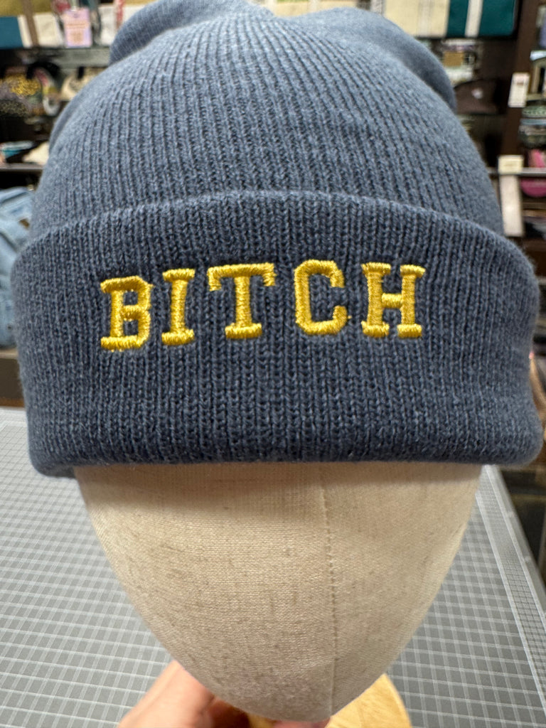 BITCH 💋 Embroidered Beanie 🧢 (Petrol Blue)