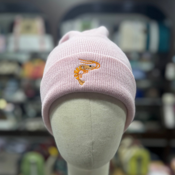 The Shrimp 🦐 Embroidered Beanie 🧢 (Pink)