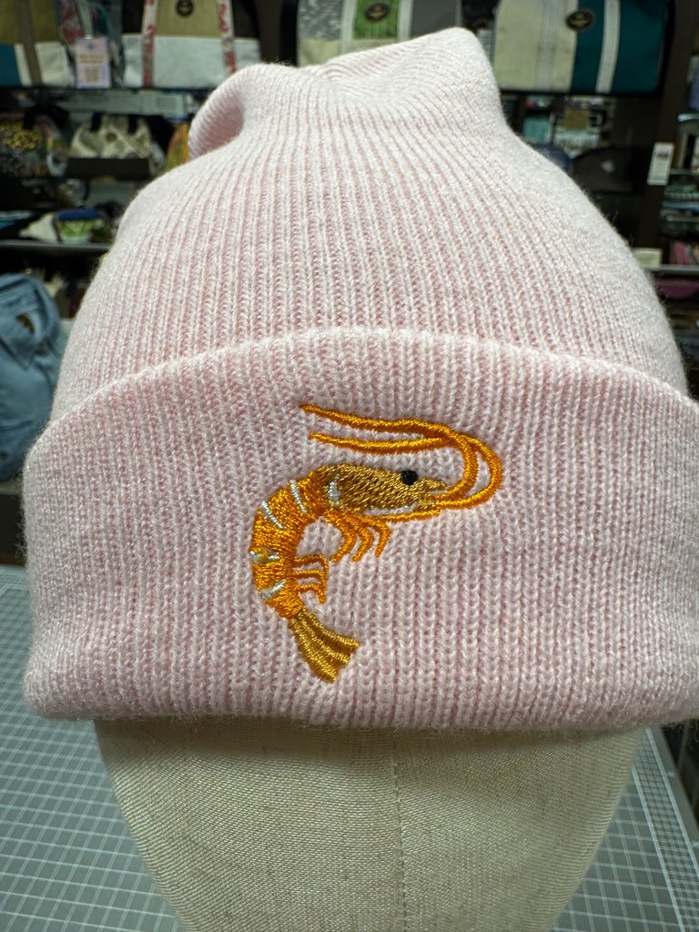 The Shrimp 🦐 Embroidered Beanie 🧢 (Pink)