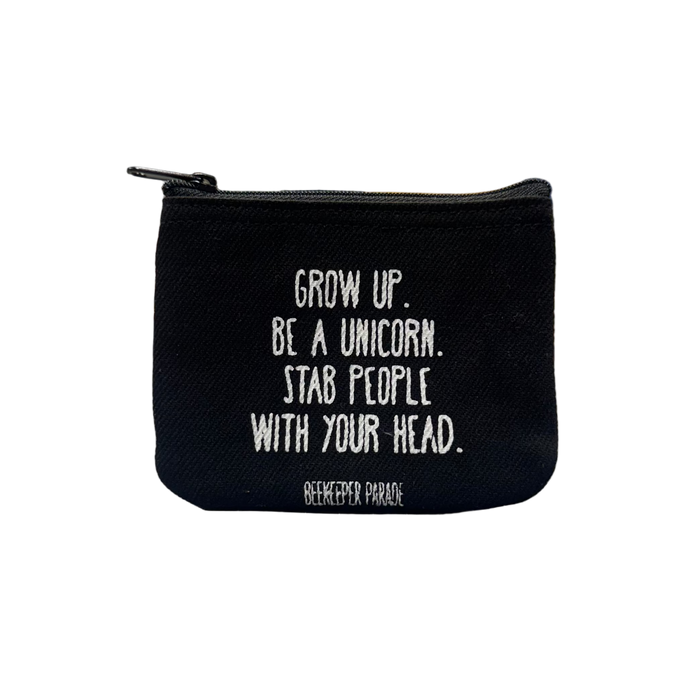 The Grow Up, Be a Unicorn 🦄 BeeKeeper Black BeeKeeper Coin Purse