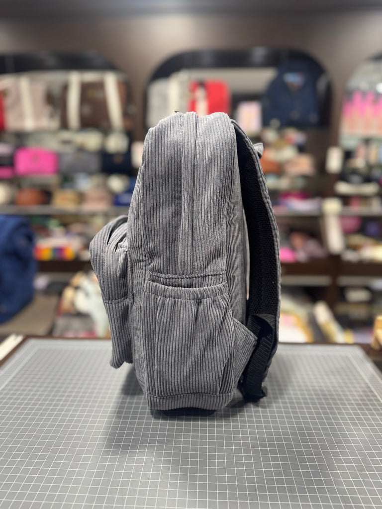 The Koala 🐨 Grey Corduroy Mini-Royal BeeKeeper Backpack