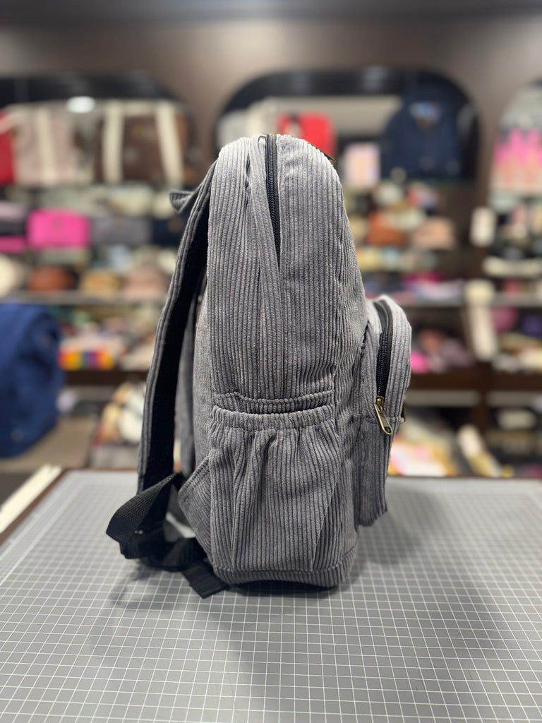 The Koala 🐨 Grey Corduroy Mini-Royal BeeKeeper Backpack
