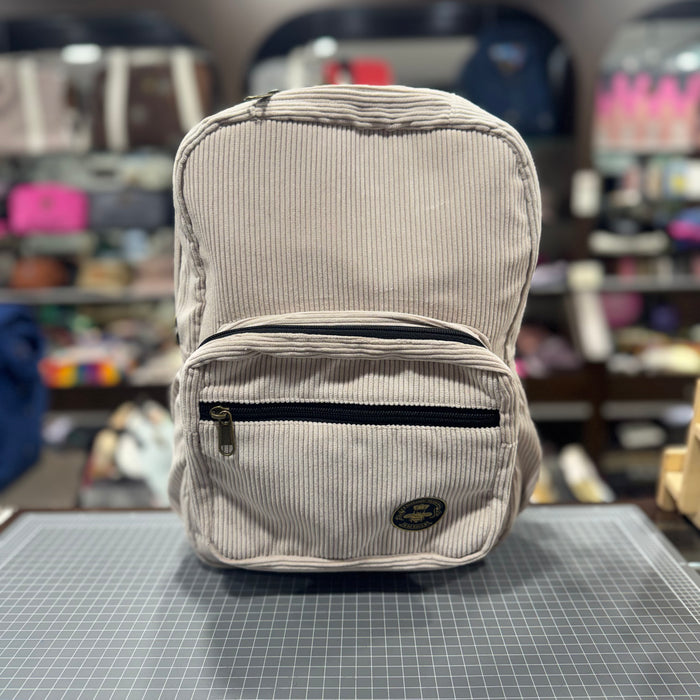 The Panda 🐼 White Corduroy Mini-Royal BeeKeeper Backpack