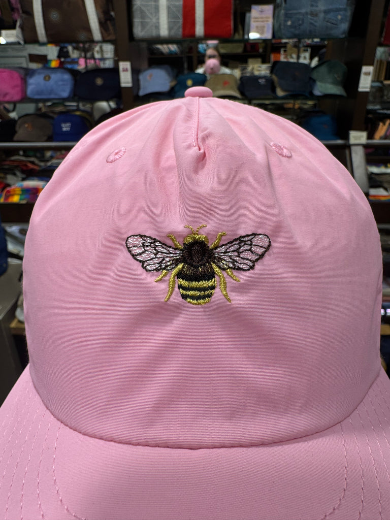 The Bee 🐝 Embroidered 100% Recycled ♻️ Nylon Cap 🧢 (Bubblegum Pink)