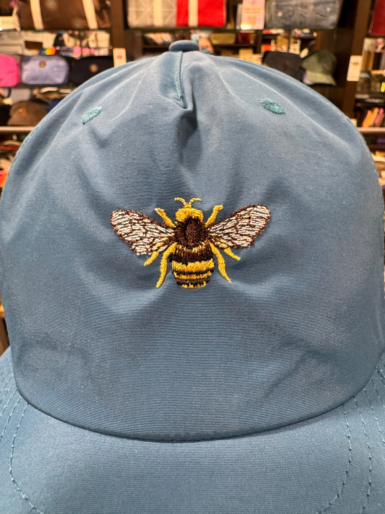 The Bee 🐝 Embroidered 100% Recycled ♻️ Nylon Cap 🧢 (Slate Blue)