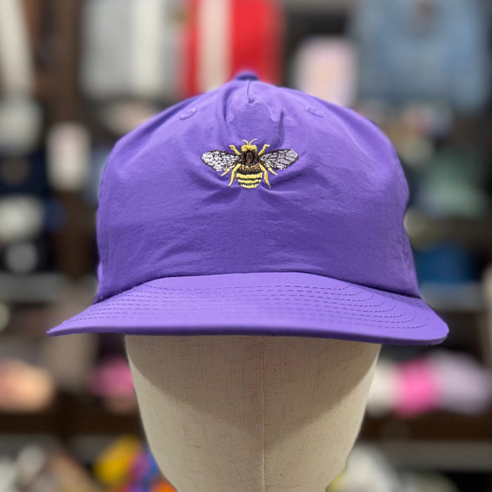 The Bee 🐝 Embroidered 100% Recycled ♻️ Nylon Cap 🧢 (Violet Purple)
