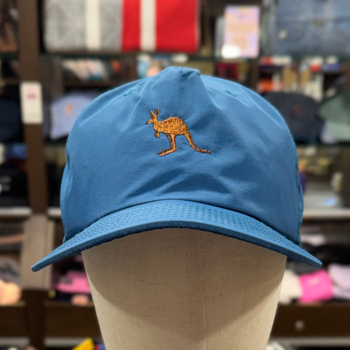 The Kangaroo 🦘 Embroidered 100% Recycled ♻️ Nylon Cap 🧢 (Slate Blue)