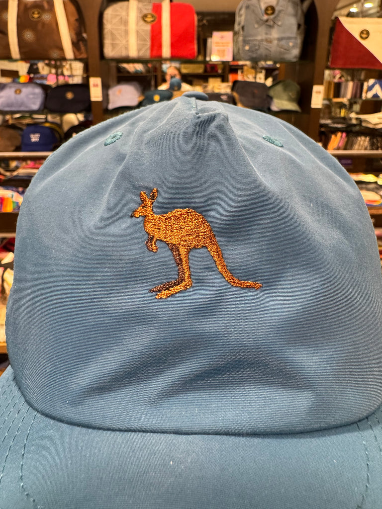 The Kangaroo 🦘 Embroidered 100% Recycled ♻️ Nylon Cap 🧢 (Slate Blue)