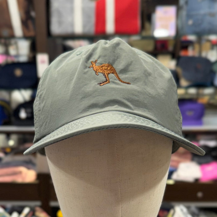 The Kangaroo 🦘 Embroidered 100% Recycled ♻️ Nylon Cap 🧢 (Eucalyptus Green)