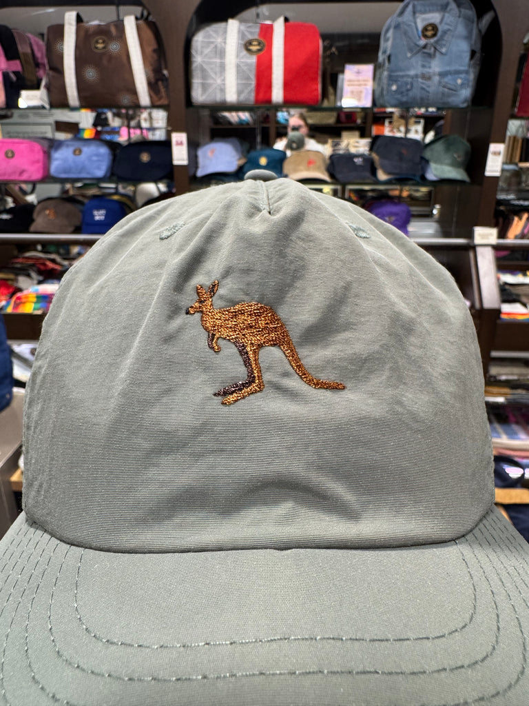 The Kangaroo 🦘 Embroidered 100% Recycled ♻️ Nylon Cap 🧢 (Eucalyptus Green)