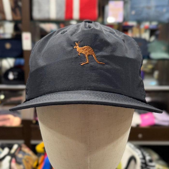 The Kangaroo 🦘 Embroidered 100% Recycled ♻️ Nylon Cap 🧢 (Black)
