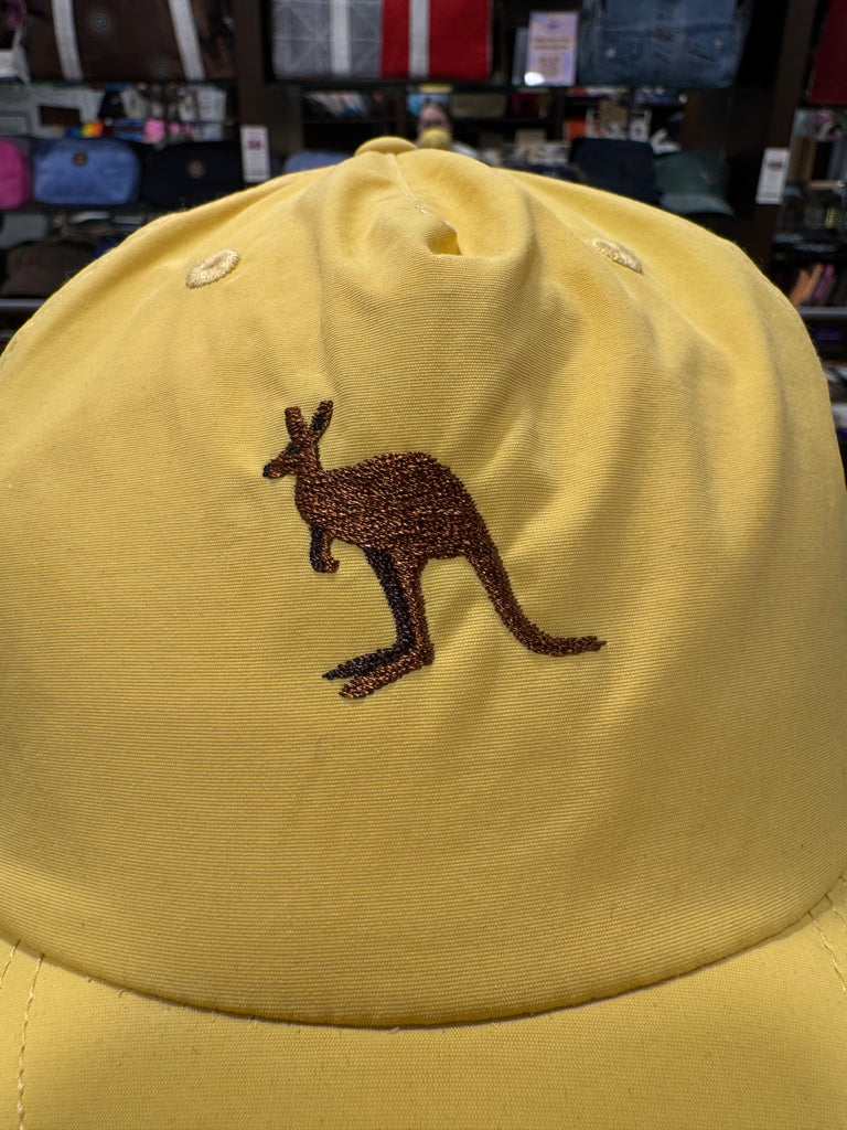 The Kangaroo 🦘 Embroidered 100% Recycled ♻️ Nylon Cap 🧢 (Lemonade Yellow)