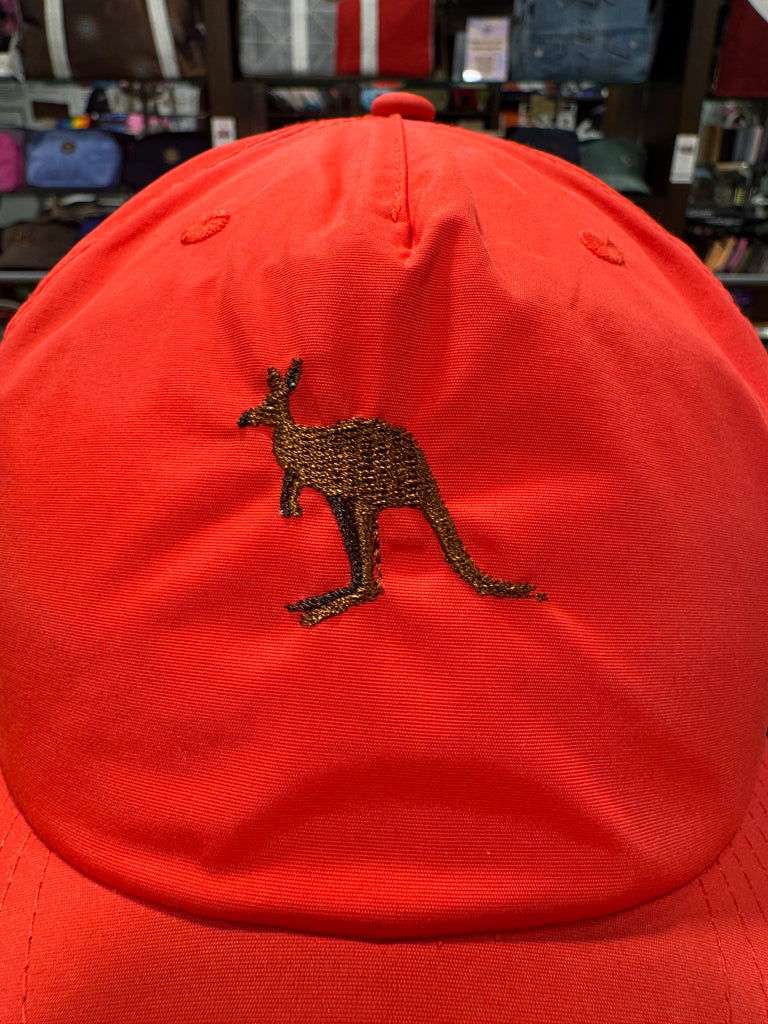 The Kangaroo 🦘 Embroidered 100% Recycled ♻️ Nylon Cap 🧢 (Fire Red)