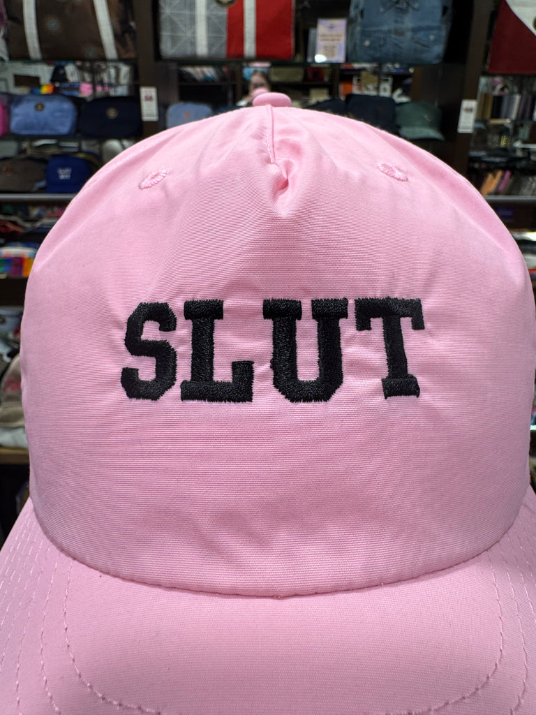 The SLUT 💋 Embroidered 100% Recycled ♻️ Nylon Cap 🧢 (Bubblegum Pink)
