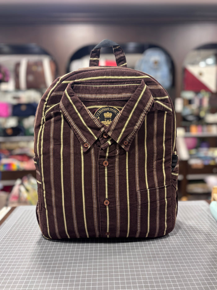 The Brown Striped Corduroy No. 1 🍂 Classic Shirt BeeKeeper Parade Backpack