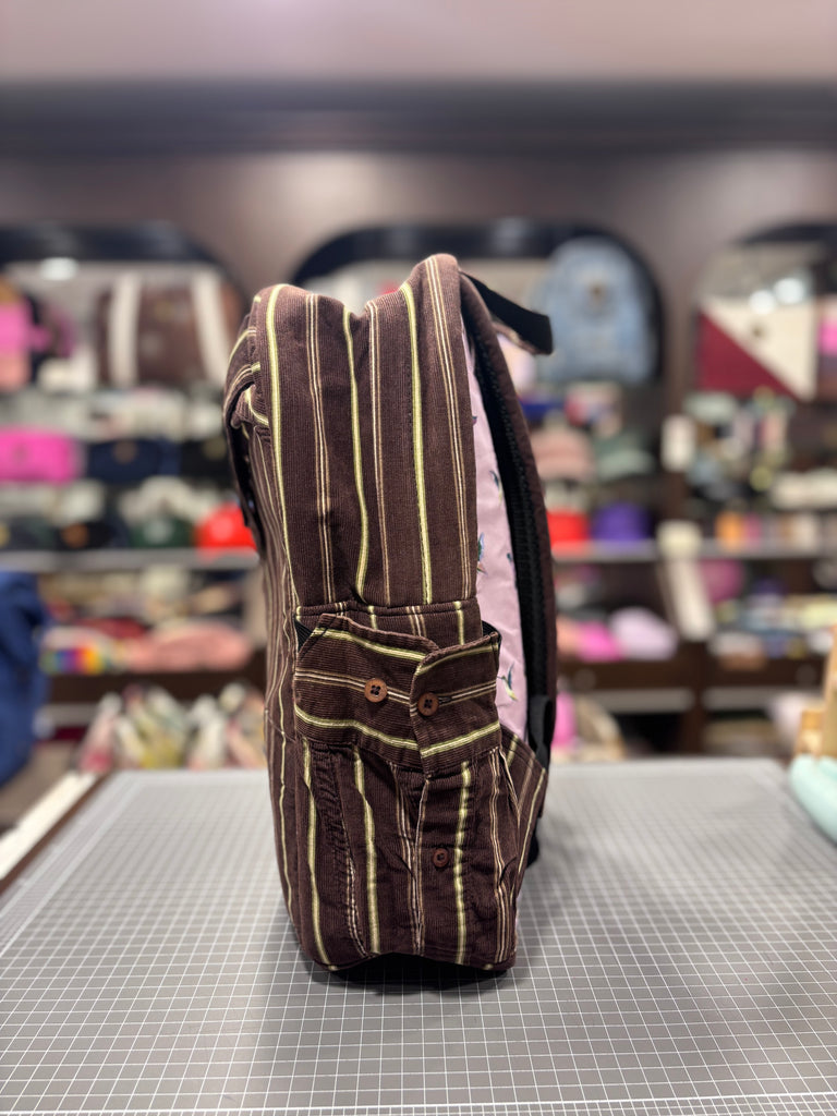 The Brown Striped Corduroy No. 1 🍂 Classic Shirt BeeKeeper Parade Backpack
