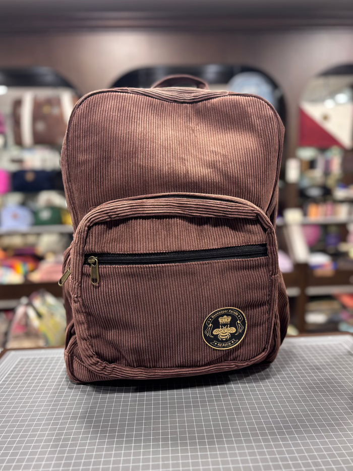 The Milk Chocolate 🍫 Brown Corduroy Royal BeeKeeper Backpack