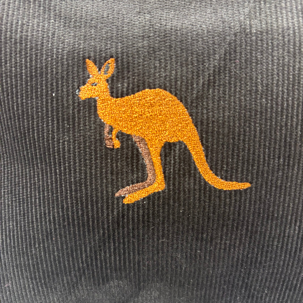 The Kangaroo 🦘 Black Corduroy Large Toiletry + Makeup Bag