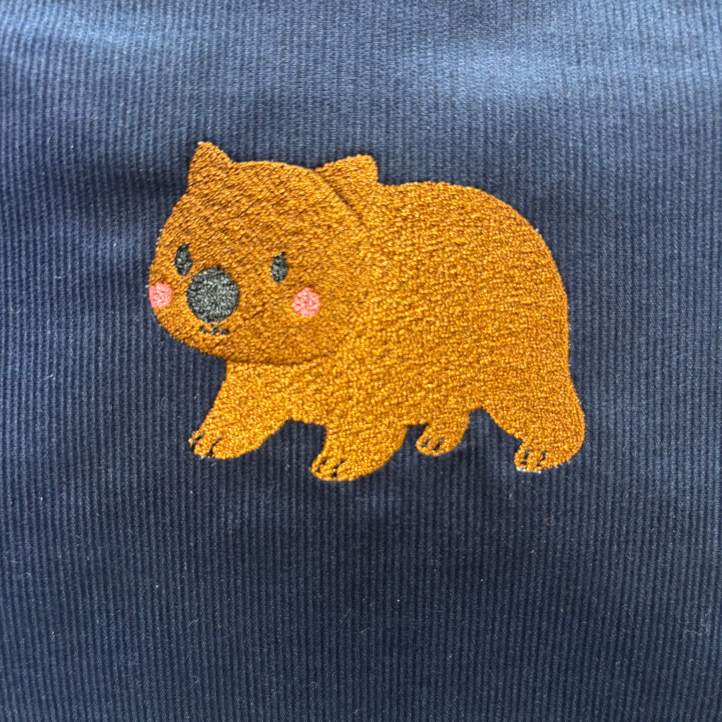 The Wombat 🇦🇺 on Navy Corduroy Large Toiletry + Makeup Bag
